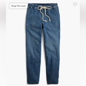 J. Crew Factory Denim Drawstring Pant Size 35 2XL 22/24 Jeans